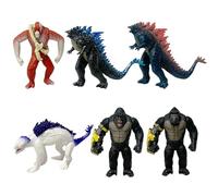BZQCPLX 6PCS Monsters and Orangutan Figures,Movie Monster Series Action Figure,Collectable Supercharged Monsters Highly Detailed and Articulated Action Figure,Figures Suitable for Ages 4 Years