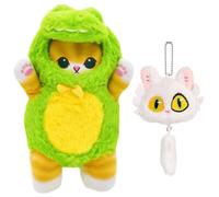 BZQCPLX Dinosaur Cat Plush, 2PCS Cute Dinosaur Cat Doll,Cat Dressed as a Dinosaur Toy Green Plush Dolls,Shark Cat Plush,Children's Birthday Gifts,25CM