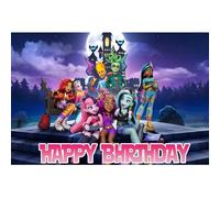 BZQCPLX Monster Photo Background - Birthday Party Backdrop Decorations Cartoon Theme Happy Birthday Banner Party Decorations For Kids (150 x 100 cm)