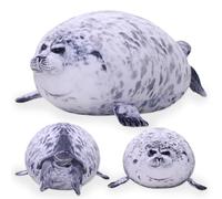 BZQCPLX Plush Obese Seal Stuffed Animal, Soft Fat Seal Toy, Cute Pillow for Children Adults Gift, Blue, 30cm