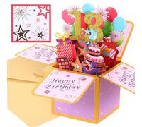 BZQCPLX Pop up Happy Birthday Card, 3D Pop up Birthday Cards, 13th Birthday card, Happy Birthday Greeting Card, Pop Up Birthday Cards Box for Adults and Kids with Envelopes