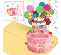 BZQCPLX Pop up Happy Birthday Card, 3D Pop up Birthday Cards, 3D Birthday Card, Happy Birthday Greeting Card, Pop Up Birthday Cards Box for Adults and Kids with Envelopes