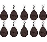 BZS Carp Fishing Weights 0.3oz 0.5oz 0.7oz 0.9oz 1.1oz 1.4oz 2.1oz 2.5oz 3oz (10 Pack -15g /0.5oz, Smooth)