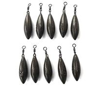 BZS Carp Fishing Weights Distance Casting with Swivel and Powder Coated Finish for Running Rigs and Weight Clip, (2oz - 56.69g, Pack 10)