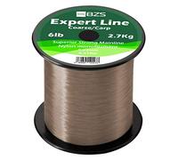BZS Expert Carp Coarse Fishing Line Nylon Monofilament - Strong Tension High Load String Spool 4lb 5lb 6lb 8lb 10lb 12lb 15lb 20lb 25lb 30lb 40lb 50lb 60lb (Brown, 0.22mm - 2,410m / 6lbs - 2.7Kg)