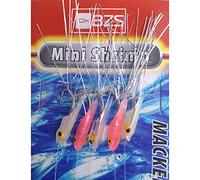 BZS Mini Shrimp Mackerel Feathers Sea Fishing Rigs - 5 Pack Ready Tied Sabiki Feather Traces for Mackerel, Herring, Scad & Pollack - Multi Hook Sea Fishing Setup