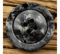 BZSDLD 10pcs 15-30MM Black Gray 4 Holes Coat/Sweater Buttons Resin Button Sewing Buttons For Clothes Coat Buttons Large Flat Round Buttons