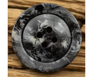 BZSDLD 10pcs 15-30MM Black Gray 4 Holes Coat/Sweater Buttons Resin Button Sewing Buttons For Clothes Coat Buttons Large Flat Round Buttons