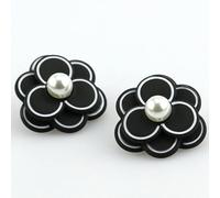 BZSQD 10pcs 25mm Large Flower Shape Metal Pearl Shank Button Pink Pearl Buttons For Cardigans