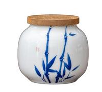 BZSQD 230ML 8.4 * 7.4CM Hand Painted Mutton Fat Jade Porcelain Canisters Ceramic Storage Jars With Lids Traditional Tea Tins Cans For Candy