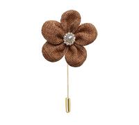 BZSQD 6 * 10CM 5/10PCS Gold Cloth Cotton Flower Lapel Pin Badge Wiht Gold Pin Flower Corsage Satin Flower Lapel Pin Brooch Pin For Women Bridal