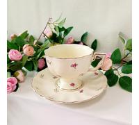 BZVCRTYKL Coffee Cup Mug 260ml Pottery Ceramic with Saucer & Spoon Set European Retro and Exquisite ins Coffee Dish British Phnom Penh French Restaurant for Home use N/2492