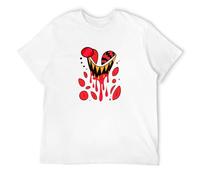 BZYTQA Hazbin Hotel Herrenmode T-Shirt Casual Custom Short Sleeve Cotton White