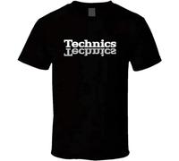 BZYTQA Men's Technics T Shirt Dj 1200 Turntable Music House Techno Electronic Hip Hop New Black
