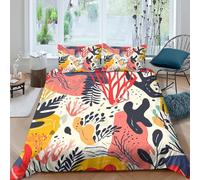 BZZOLASP 3D Print Soft Microfibre Abstract coral reef Quilt Cover Set Skin-Friendly Bedding Set w/Pillowcase Colorful tropical Bed Quilt Cover All Season for Boys Girls Kids Double（200x200cm）