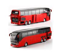 (C) 1:32 High Quality Alloy Business Bus Model Metal Diecasts Simulation Luxury Double Sightseeing Bus Pull