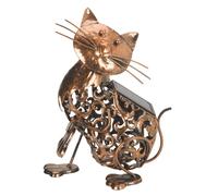 Metal Scroll Cat Solar Light