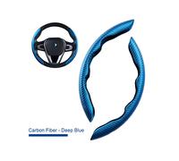 (C) 2Pcs Carbon Fiber Leather Car Steering Cover 1K Micro Fiber Leather PVC