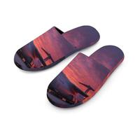 C-5 Galaxy Transport Plane Us Air Force Airplane Mens Slippers Warm Non-Slip Houes Shose Spa Slipper for Home Bedroom
