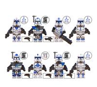 (C) 8pcs Star Wars TV Movie Series Clone Cavalry Wolf Squad Heavy Assembly Building Blocks Man Boy