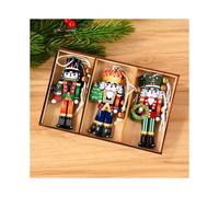 (C) 9Pcs Christmas Wooden Ornaments Nutcracker Soldier Xmas Tree Hanging Pendant 2024 Christmas Home Decorations New Year 2025 Gift