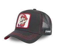 C A P S L A B Trucker Cap Super Mario Black/Red Mesh Basecap Logo Patch New