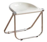 C Acrylic Folding Chair Modern Space Saving Plastic Dining Chair for Home Kitchen Living Room Indoor & Outdoor Events Armless Design for Parties & Gatherings