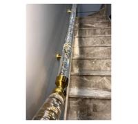 C Acrylic ir Railing Kit - 14.7ft Transparent Lucite with d/Silver Brackets, Modern Round Grab Bar for Indoor irs - Slish Safe Solut for Home Decor.