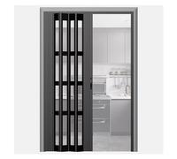 C Acrylic Panel Sliding Door - 80" Tall Retractable Folding Door with Hardware Kit, Perfect for Kitchen, Laundry Room, or Closet (47x80in/119.4x203cm)