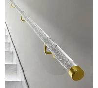 C Acrylic Railing with Silver Brackets - 2ft-20ft Non-Slip Wall-Mounted Safety Barrier for Kids & Elderly - Sleek Transparent Design - Durable & Secure