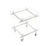 C Acrylic Rolling Side Table with Locking Wheels Versatile Coffee Table with Slish Design Perfect for Various Ocns 47 x 44 x 51 cm