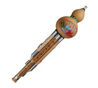 C/b-flat Key Imitation Phyllostachys sulphurea Bamboo Cucurbit Flute Hulusi Traditional Musical Instrument Wind-instrument (C Key)