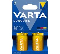 C Batteries 2-Pack, Long-Lasting Alkaline