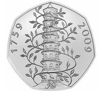 C!BLY'S RARE LOW 170,000 MINTAGE 2009 Queen Elizabeth II Commemorative 50p Coin, Kew Gardens Design, Royal Mint, Circulated Condition