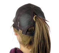 C.C Ponycap Messy High Bun Ponytail Adjustable Mesh Trucker Baseball Cap Hat, Brown