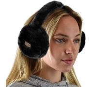 C.C Soft Winter Warm Adjustable Headband Ear Warmer Earmuffs, Furry Black, One Size