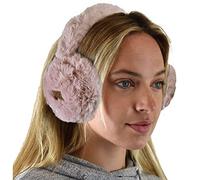 C.C Soft Winter Warm Adjustable Headband Ear Warmer Earmuffs, Furry Rose, One Size