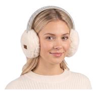C.C Soft Winter Warm Adjustable Headband Ear Warmer Earmuffs, Sparkle Ivory