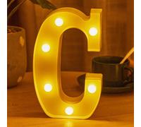 (C) Christmas Ornament Novelty Decorations LED Letter Lights Sign Light Up For Home Party Decoration Light Up Letters Alphabet Letter Sign Battery Powered