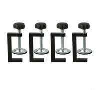 C Clamp 4pcs Industrial Strength Steel Table Clamp 10-57mm Quick Release Screw Vise for Carpentry Cabinet Building Fixing Black Silver