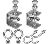C Clamp 6-Piece Set 30 mm Screw Clamp M8 C Clamps Carrier Clamp Clamp Screw for DIY Woodworking Mounting Brackets, Welding Joinery, Clamping Range 0-25 mm, Silver