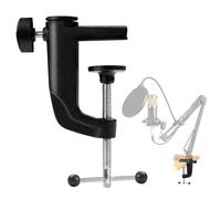 C-Clamp Base Stand Mounting Accessory - Table Mount for Microphone Microphones with Adjustable Screw Robust Metal Mounting Clamp Hanging Boom Scissor Arm Stand Holder Arm Clamp, 1 Piece