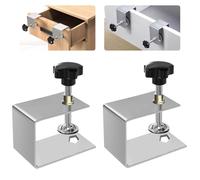 C Clamps Desk Cabinet Table Drawer Front Fixing Clamp Clips Metal, 2 Pcs