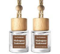 C CLASSY PERSONALIZED JEWELRY Car Air Freshener Diffuser, 2 Pack Air Fresheners for Car, Round bottle, Mahogany Teakwood (Type) Fragrance Oil