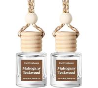 C CLASSY PERSONALIZED JEWELRY Car Air Freshener Diffuser, 2 Pack Air Fresheners for Car, Round bottle, Mahogany Teakwood (Type) Fragrance Oil