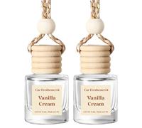 C CLASSY PERSONALIZED JEWELRY Car Air Freshener Hanging, Car Essential Oil Diffuser, Vanilla Cream Scent, Off-White, Liquid, 1.2 x 1.2 x 1.9 inches, 60 Days Long Lasting, Made in USA
