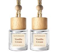 C CLASSY PERSONALIZED JEWELRY Car Air Freshener Hanging, Car Essential Oil Diffuser, Vanilla Cream Scent, Off-White, Liquid, 1.2 x 1.2 x 1.9 inches, 60 Days Long Lasting, Made in USA
