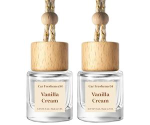 C CLASSY PERSONALIZED JEWELRY Car Air Freshener Hanging, Car Essential Oil Diffuser, Vanilla Cream Scent, Off-White, Liquid, 1.2 x 1.2 x 1.9 inches, 60 Days Long Lasting, Made in USA
