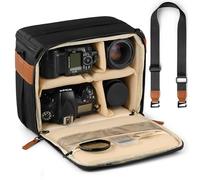 C Coiro Camera Bag for DSLR & Mirrorless Cameras, Waterproof Insert, Black