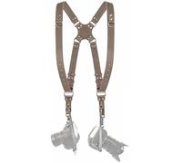 C Coiro Camera Harness for 2 Cameras - Dual Shoulder Leather Camera Strap - Double Camera Harness for DSLR/SLR, Grey